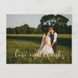 シックな手結婚文字の愛と白感謝してい色 ポストカード