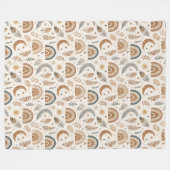 シックな折衷的ボホレインボーユニークホームアクセント フリースブランケット (正面(横))