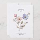 シックな押し花結婚のサンキューカード サンキューカード (正面)