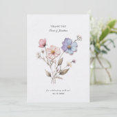 シックな押し花結婚のサンキューカード サンキューカード (スタンド正面)