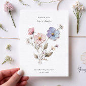 シックな押し花結婚のサンキューカード サンキューカード