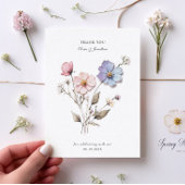 シックな押し花結婚のサンキューカード サンキューカード