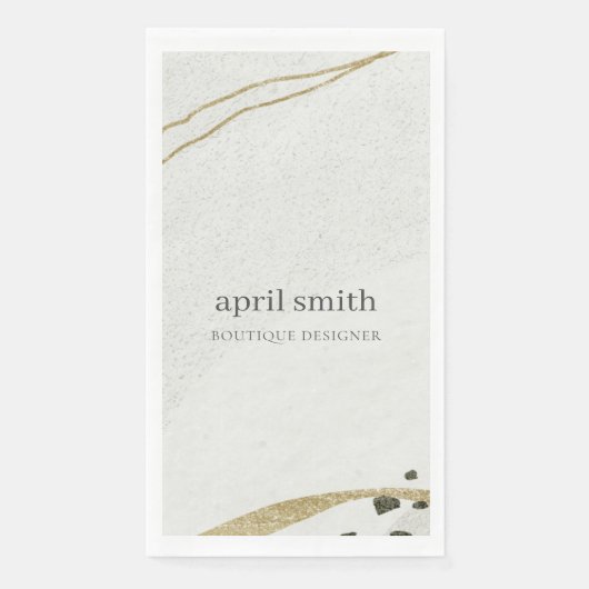 シックな抽象芸術アイボリー金ゴールドブラックグレーストーンテクスチャ (正面)