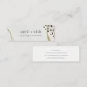 シックな抽象芸術アイボリー金ゴールドブラックグレーストーンテクスチャ スキニー名刺 (正面/裏面)