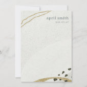 シックな抽象芸術アイボリー金ゴールドブラックグレーストーンテクスチャ ノートカード (正面)