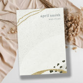 シックな抽象芸術アイボリー金ゴールドブラックグレーストーンテクスチャ ノートカード