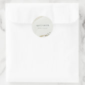 シックな抽象芸術アイボリー金ゴールドブラックグレーストーンテクスチャ ラウンドシール (バッグ)