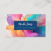 シックな抽象芸術カラフルインクウォーターカラーアート 名刺 (正面)