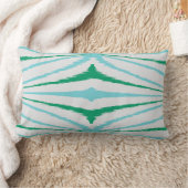 シックな抽象芸術ストライプグリーンターコイズイカット枕 ランバークッション (ブランケット)