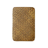 シックな抽象芸術ブラウンウィッカージグザグ織りパターン バスマット (正面縦)