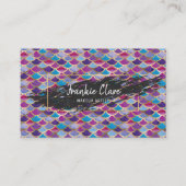 シックな抽象芸術マーメイドスケールと金ゴールド詳細 名刺 (正面)