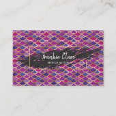 シックな抽象芸術マーメイドスケールと金ゴールド詳細 名刺 (正面)