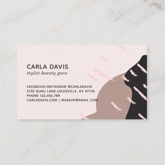 シックな抽象芸術メイクアップアーティスト 名刺 (裏面)