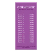 シックな抽象芸術メタリックパープルスワーズ美しいサロン ラックカード (裏面)