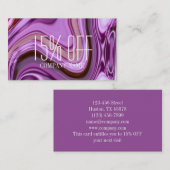 シックな抽象芸術メタリックパープルスワーズ美しいサロン 名刺 (正面/裏面)