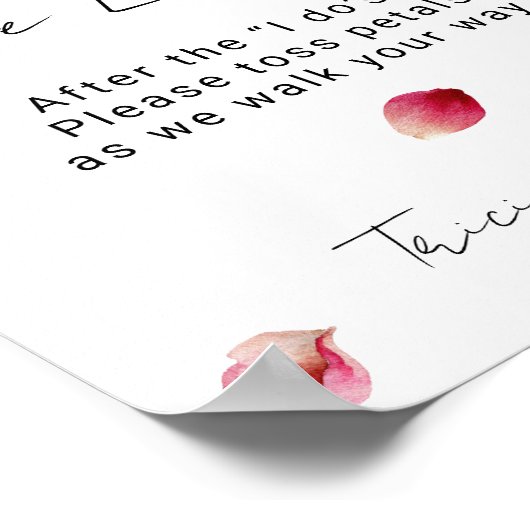 シックな振りかける愛の花びらトスオフ結婚ズ ポスター (角)