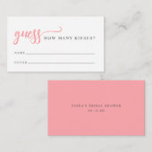 シックな数のキスブライダルシャワーゲーム エンクロージャーカード (正面/裏面)