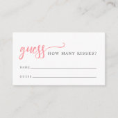 シックな数のキスブライダルシャワーゲーム エンクロージャーカード (正面)