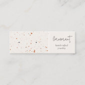 シックな斑入り錆び白いテクスチャーのイヤリングホルダー スキニー名刺 (正面)