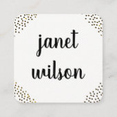 シックな斑点のある装飾 スクエア名刺 (正面)