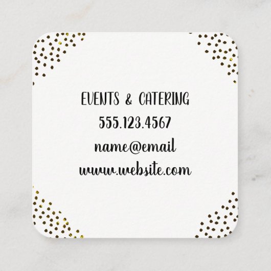 シックな斑点のある装飾 スクエア名刺 (裏面)