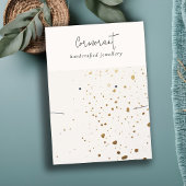 シックな斑点のある金ゴールドホワイトイヤリングネックレスディスプレイ 名刺