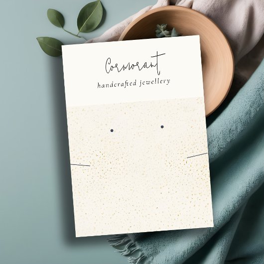 シックな斑点のある金ゴールドホワイトイヤリングネックレスディスプレイ 名刺