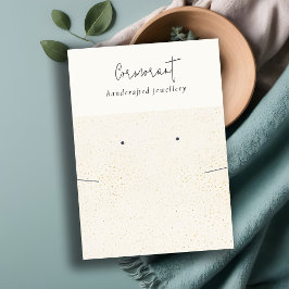 シックな斑点のある金ゴールドホワイトイヤリングネックレスディスプレイ 名刺