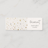 シックな斑点のある金ゴールドホワイトテクスチャイヤリングホルダー スキニー名刺 (正面)