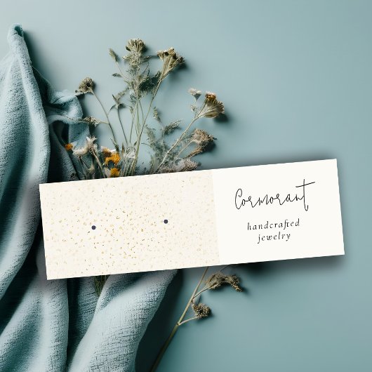 シックな斑点のある金ゴールドホワイトテクスチャイヤリングホルダー スキニー名刺