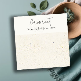 シックな斑点のある金ゴールドホワイトテクスチャイヤリングホルダー スクエア名刺