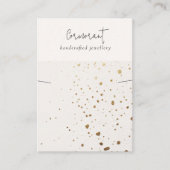 シックな斑点のある金ゴールドホワイトテクスチャネックレスディスプレイ 名刺 (正面)