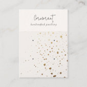 シックな斑点のある金ゴールドホワイトテクスチャ2イヤリングホルダー 名刺 (正面)