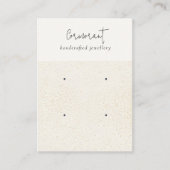 シックな斑点のある金ゴールドホワイトテクスチャ2イヤリングホルダー 名刺 (正面)