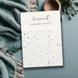 シックな斑点のある青いホワイトイヤリングネックレスディスプレイ 名刺