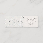 シックな斑点のある青い白いテクスチャイヤリングホルダー スキニー名刺 (正面)