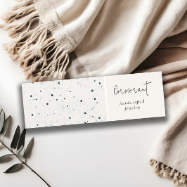 シックな斑点のある青い白いテクスチャイヤリングホルダー スキニー名刺