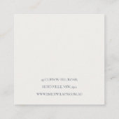 シックな斑点のある青い白いテクスチャイヤリングホルダー スクエア名刺 (裏面)