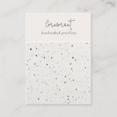 シックな斑点のある青い白いテクスチャイヤリングホルダー 名刺 (正面)