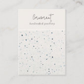 シックな斑点のある青い白いテクスチャ2イヤリングホルダー 名刺 (正面)