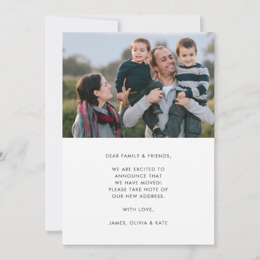 シックな新しいネストホームアドレスの変更の写真の移動 案内状 (裏面)
