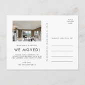シックな新しいホームフォト引っ越しましたの引越しアナウンス 案内ポストカード (裏面)