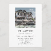 シックな新しいホームフォト引っ越しましたの引越しアナウンス 案内ポストカード (正面)