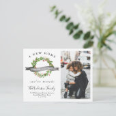 シックな新しいホームフォーザホリデーズリースフォトムービング 案内ポストカード (スタンド正面)