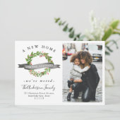 シックな新しいホームフォーザホリデーズリースフォトムービング 案内状 (スタンド正面)