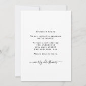 シックな新しいホームforホリデーズリースフォトムービング 案内状 (裏面)