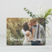 シックな新婚結婚したクリスマスタイポグラフィ写真 招待状 (スタンド正面)