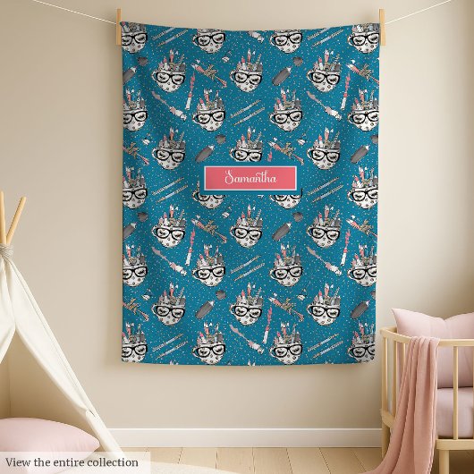 シックな新学期ギフトブランケットと名前をカスタムする フリースブランケット