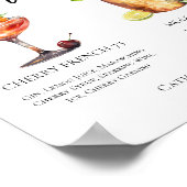 シックな新郎新婦シグネチャーカクテル結婚のメニュー ポスター (角)