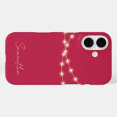 シックな明るいピンクモダンモノグラムの色 Case-Mate iPhoneケース (裏面 (横))